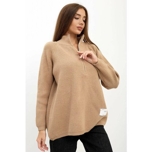 Купить Свитер Lika Dress, размер 48, бежевый
Комфортный женский вязаный свитер в одното...