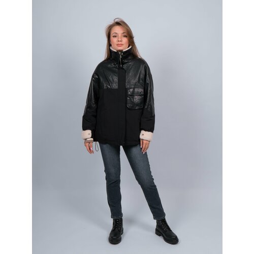 Купить Куртка , размер 44, черный
Куртка женская демисезон комбинированная из эко кожи...