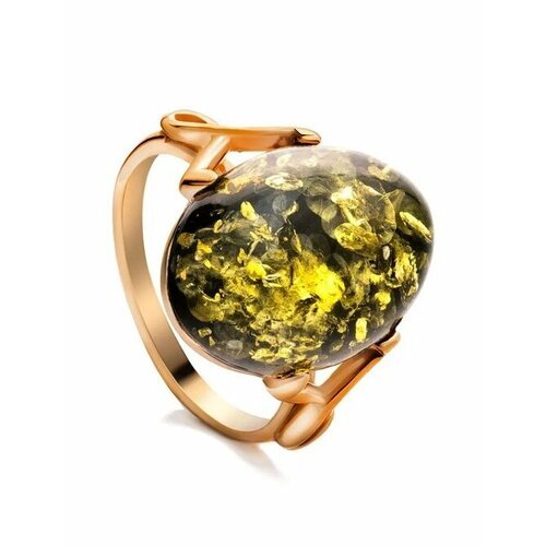 Купить Кольцо, янтарь, безразмерное, зеленый, золотой
Стильное и элегантное кольцо «Неа...
