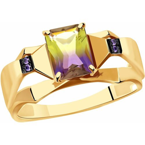 Купить Кольцо Diamant online, золото, 585 проба, аметрин, фианит, размер 19.5
<p>В наше...