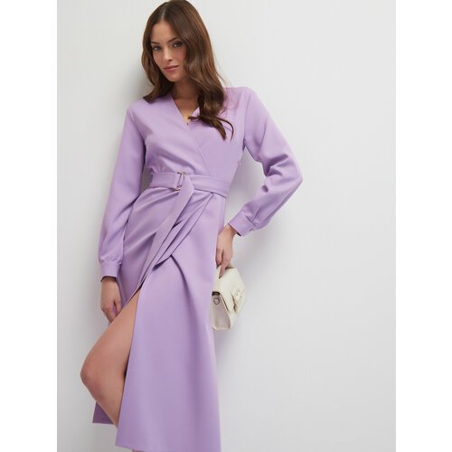 Купить Платье Vittoria Vicci, размер XS, фиолетовый
Платье миди с длинным рукавом из те...