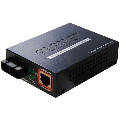 Купить Медиаконвертер PLANET FTP-802S15 с PoE со 100Base-FX в 10 / 100Base-TX (SC, SM)...