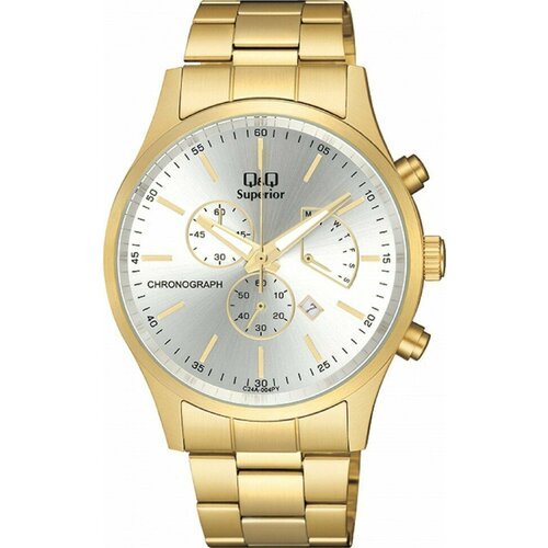 Купить Наручные часы Q&Q, серебряный
Мужские кварцевые часы в круглом корпусе на золоти...