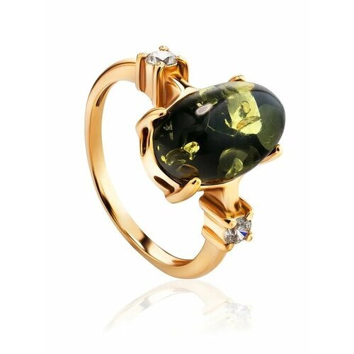Купить Кольцо, янтарь, безразмерное, зеленый, золотой
Классическое кольцо «Ностальгия»...