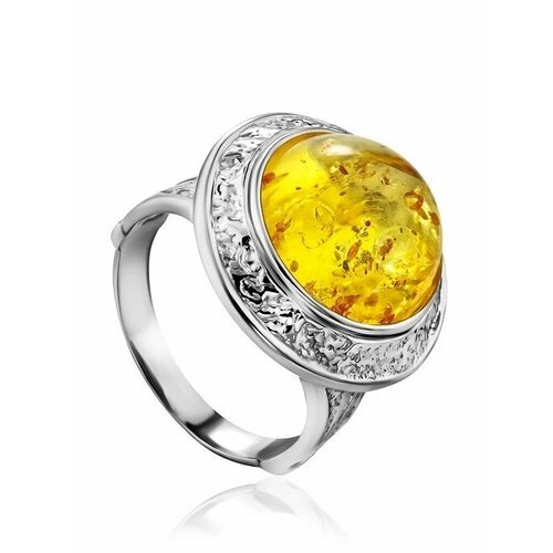 Купить Кольцо, янтарь, безразмерное, желтый, серебряный
Нарядное кольцо с круглой встав...