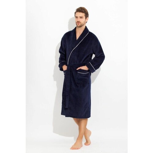 Купить Халат , размер 72, синий
Велюровый махровый халат мужской. <br><br>Материал внеш...
