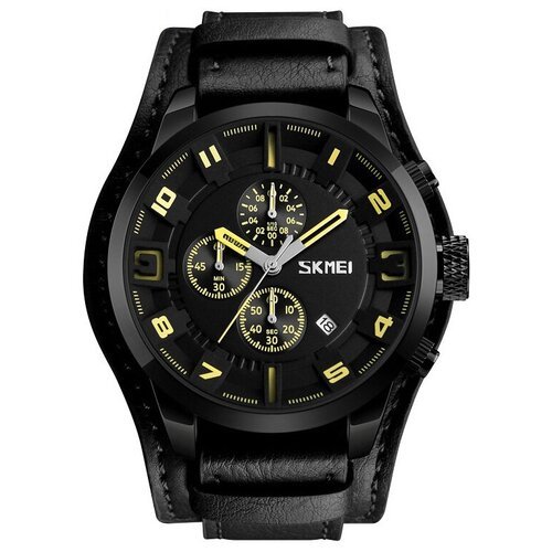 Купить Наручные часы SKMEI, желтый, черный
Стильные мужские часы SKMEI 9165 с кожаным р...