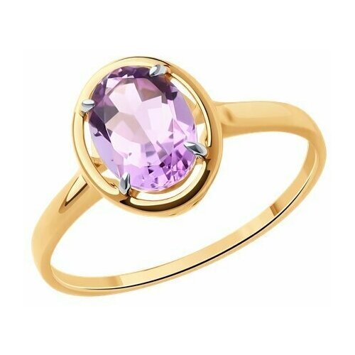 Купить Кольцо Diamant online, золото, 585 проба, аметист, размер 18.5
Золотое кольцо 28...