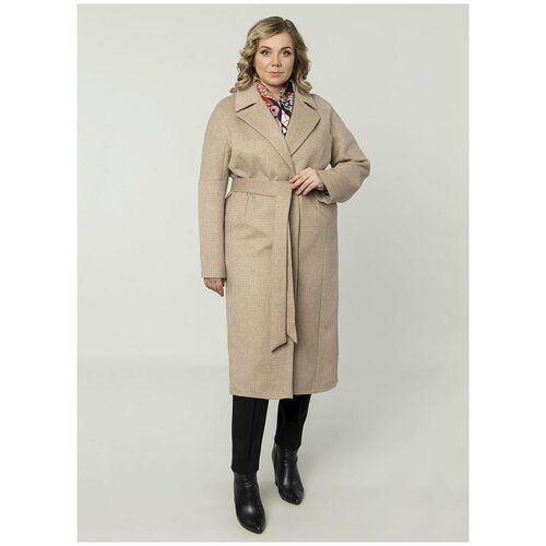 Купить Пальто КАЛЯЕВ, размер 52, бежевый
Удлиненное шерстяное пальто бежевого цвета с п...