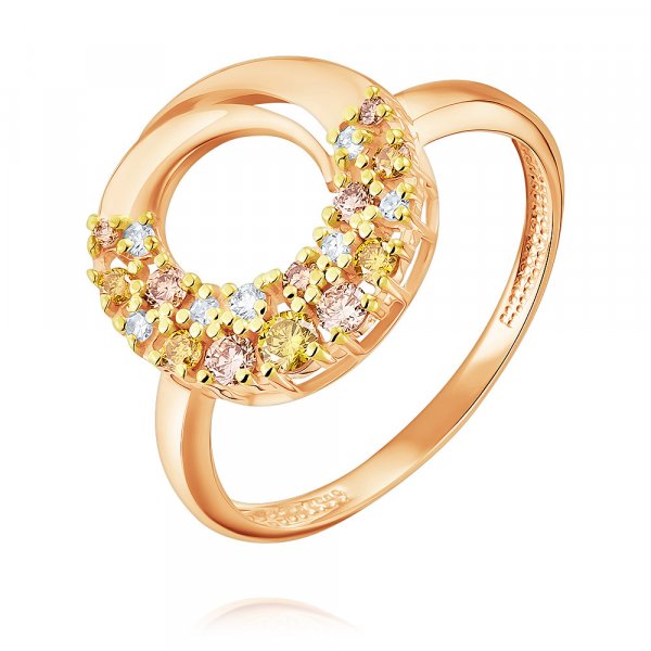 Купить Кольцо
Кольцо из красного золота 585 пробы с бриллиантами Стильное кольцо с роск...