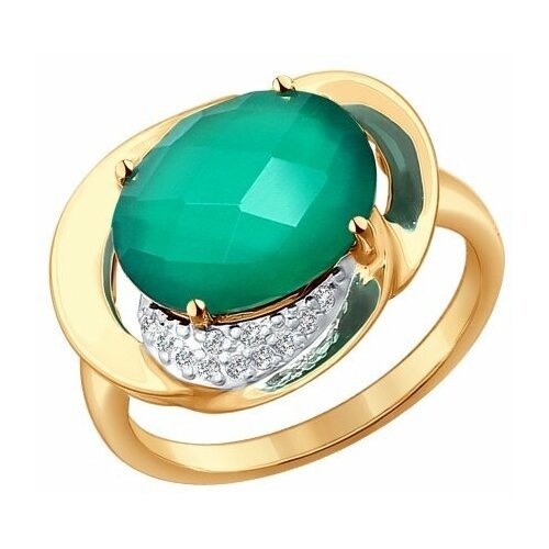 Купить Кольцо Diamant online, золото, 585 проба, фианит, агат, размер 17
<p>В нашем инт...