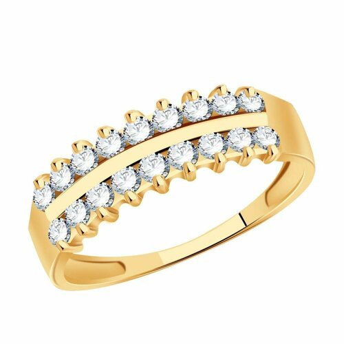 Купить Кольцо Diamant online, золото, 585 проба, фианит, размер 16.5, прозрачный
<p>В н...