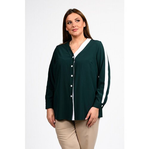 Купить Блуза SVESTA, размер 54, зеленый
Стильная комбинированная блуза выполнена из блу...