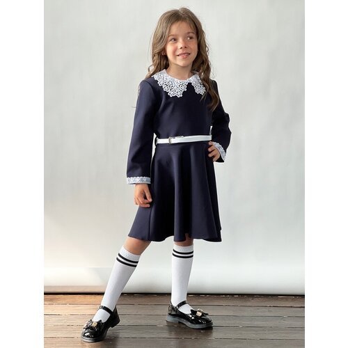 Купить Школьное платье Бушон, размер 122-128, синий
Платье для девочки школьное бушон S...