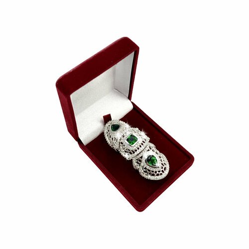 Купить Кольцо, Swarovski Zirconia, размер 17, зеленый
Кольцо на три фаланги с кристалла...