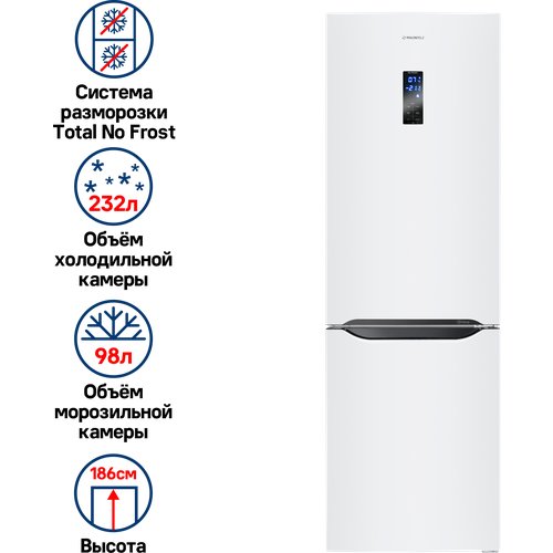 Купить Холодильник-морозильник с инвертором MAUNFELD MFF187NFIW10
Современный двухкамер...