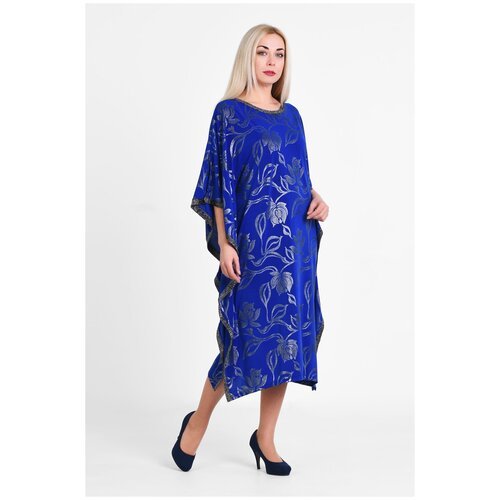 Купить Платье Olsi, размер 52, синий
Эффектное платье-бохо длиной миди с небольшими раз...