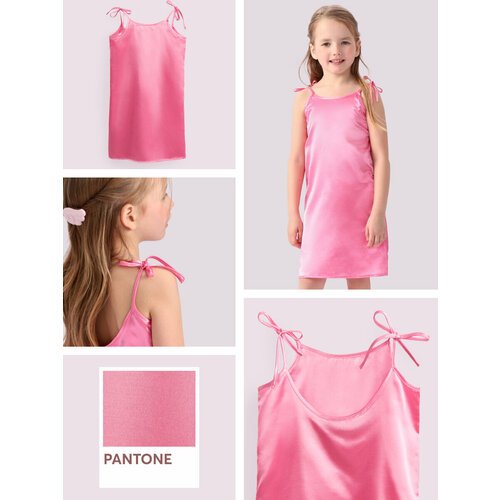 Купить Сарафан Happy Baby, размер 98-104, розовый
Платье-майка из атласной ткани позвол...