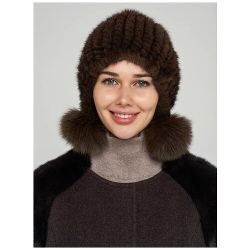 Купить Шапка МехМаркет, размер 54-60, коричневый
Женский головной убор из вязаной норки...