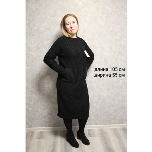 Купить Платье размер 48/52, черный
Платье вязаное Amazzoni ромб с карманами - это стиль...