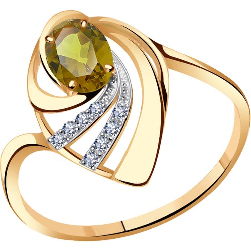 Купить Кольцо Diamant online, золото, 585 проба, фианит, султанит, размер 17.5
<p>В наш...