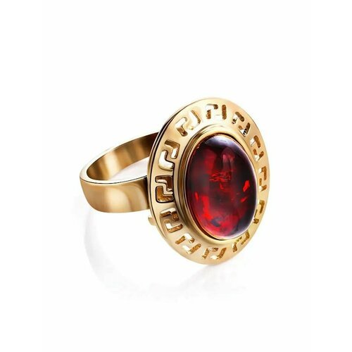 Купить Кольцо, янтарь, безразмерное, бордовый, золотой
Кольцо из в , украшенное натурал...