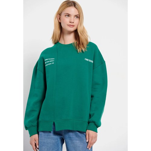 Купить Толстовка Funky Buddha Oversized sweater with print on the back, размер S, зелен...