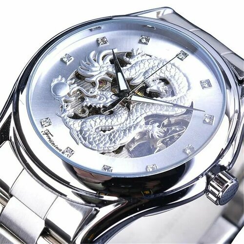 Купить Наручные часы Forsining, белый, серебряный
Часы наручные Forsining с драконом<br...
