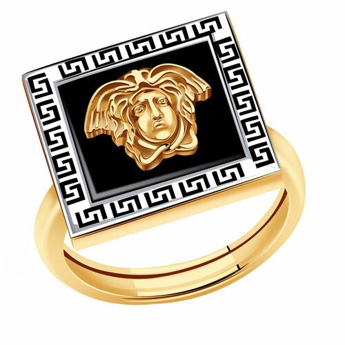 Купить Кольцо Diamant online, золото, 585 проба, оникс, размер 18, черный
<p>В нашем ин...