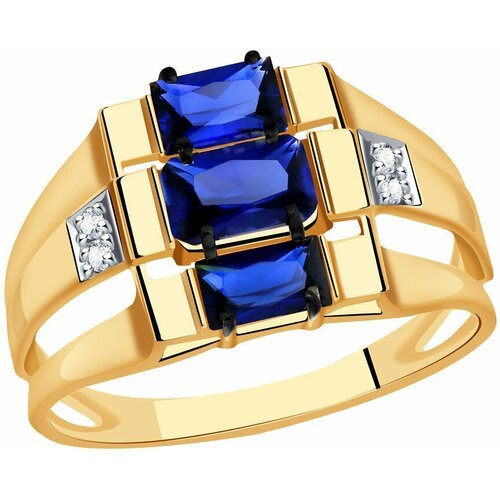 Купить Кольцо Diamant online, золото, 585 проба, фианит, корунд, размер 18.5
<p>В нашем...