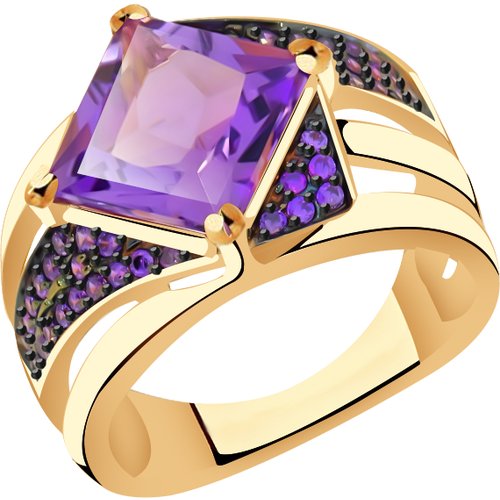 Купить Кольцо Diamant online, золото, 585 проба, аметист, фианит, размер 19
<p>В нашем...