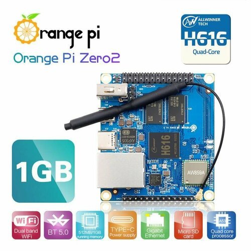 Купить Одноплатный компьютер Orange Pi Zero 2 (1Gb RAM)
Orange Pi Zero 2 — компактная и...