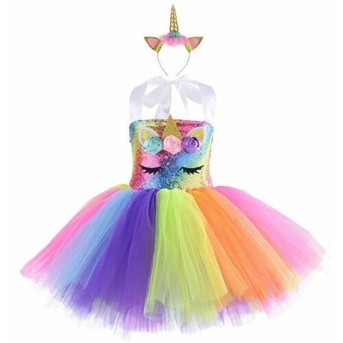 Купить Платье карнавальное "Единорог" разноцветное (ободок) (размер м)
Хит 2022 года!<b...