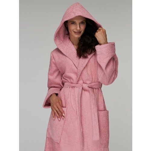 Купить Халат , размер 54/56, розовый
Женский махровый халат с капюшоном изготовлен из 1...