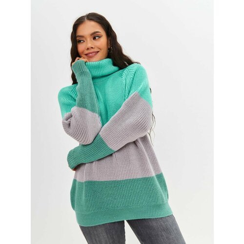 Купить Свитер Lesnikova Design, размер 42-46, зеленый, серый
Удлиненный свитер с высоки...