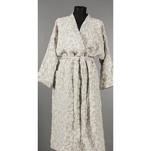 Купить Халат Белорусский лён, размер 60/62, бежевый, серый
Льняной халат для бани - зам...