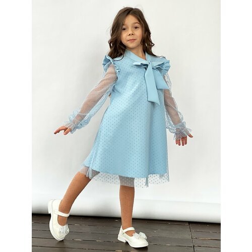 Купить Платье Бушон, размер 116-122, голубой
Платье для девочки нарядное бушон ST50, от...