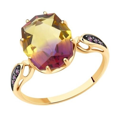 Купить Кольцо Diamant online, золото, 585 проба, фианит, аметрин, размер 18.5
<p>В наше...