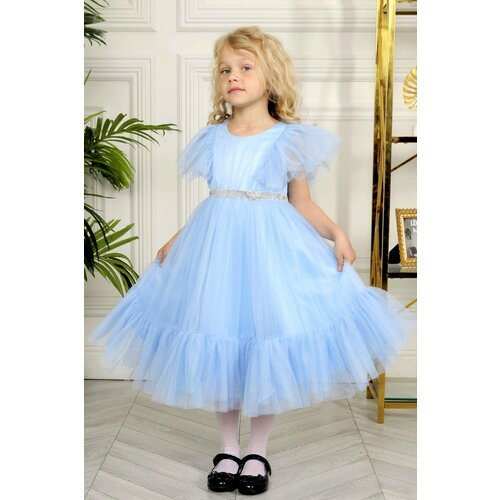 Купить Платье MaxLine, размер 34/134-140, голубой
Нарядное пышное голубое платье для де...