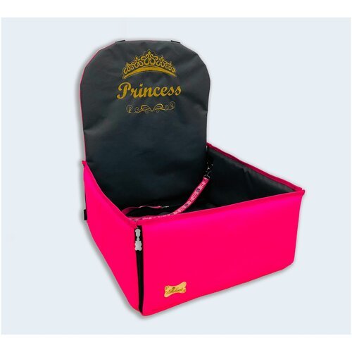 Купить Автогамак для животных Melenni Стандарт Princess розовый/серый, 45x45x57(высота...