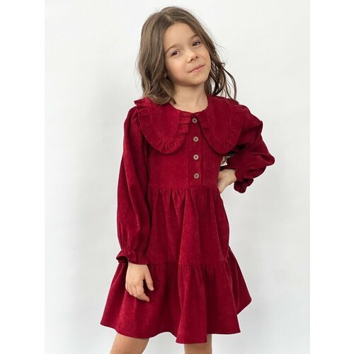 Купить Платье Бушон, размер 104-110, бордовый
Платье для девочки школьное бушон ST74, ц...