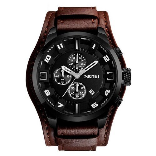 Купить Наручные часы SKMEI, черный, коричневый
Стильные мужские часы SKMEI 9165 с кожан...
