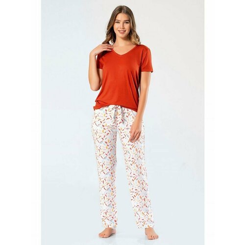 Купить Пижама Turen, размер M, оранжевый
Комплект состоит из футболки с коротким рукаво...