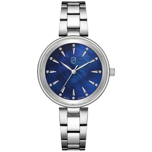 Купить Наручные часы УЧЗ, серебряный, синий
Наручные кварцевые женские часы из нержавею...