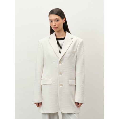 Купить Пиджак ANNA PEKUN, размер XS, белый
Однобортный oversize жакет из твида - стильн...