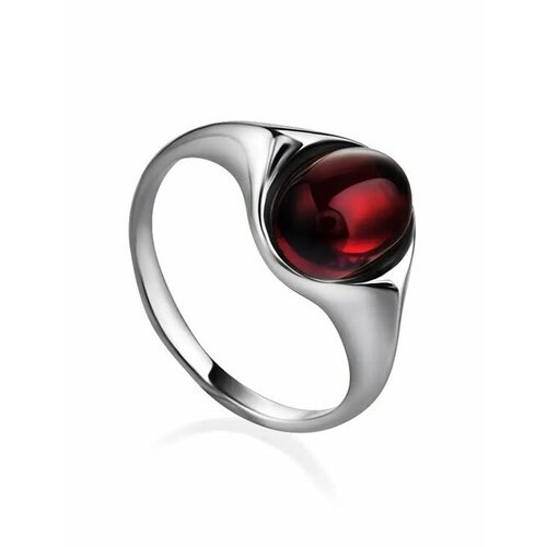 Купить Кольцо, янтарь, безразмерное, бордовый, серебряный
Стильное кольцо, украшенное н...