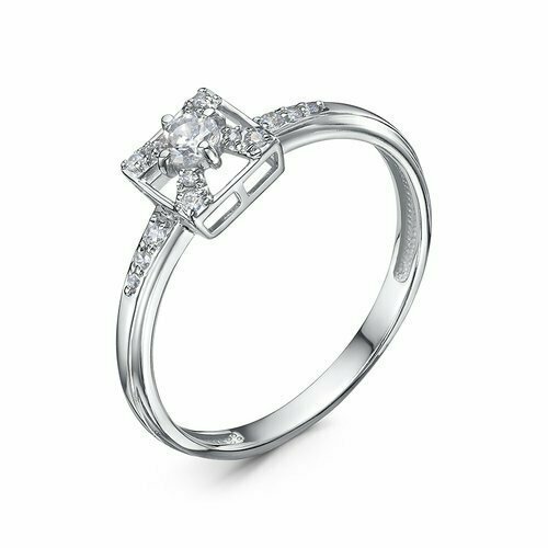 Купить Кольцо Diamant online, белое золото, 585 проба, фианит, размер 16, бесцветный
<p...