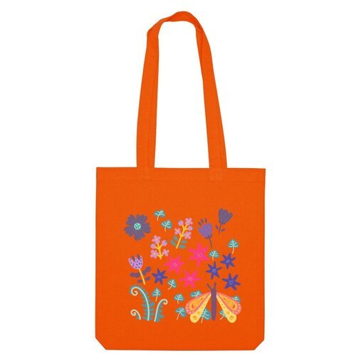 Купить Сумка Us Basic, оранжевый
Название принта: Лужайка. Поляна с цветами и бабочкой....