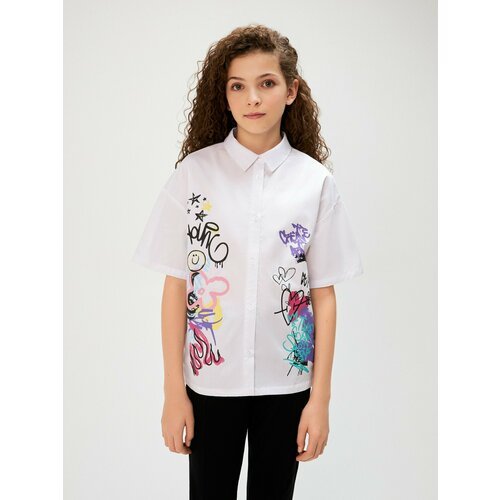 Купить Блуза Acoola, размер 140, мультиколор
Рубашка для девочки, прямого силуэта, длин...