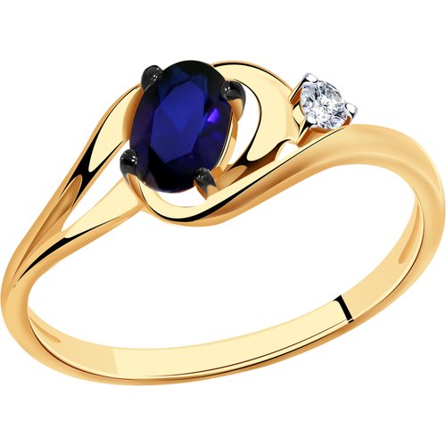 Купить Кольцо Diamant online, золото, 585 проба, фианит, корунд, размер 17
<p>В нашем и...
